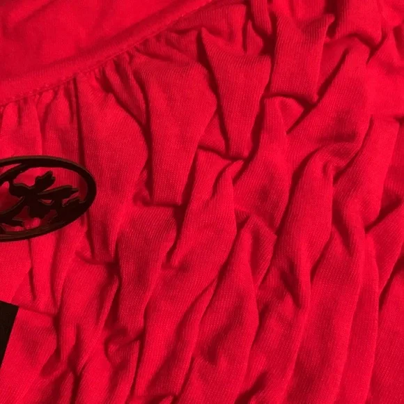 Buffalo Molly Ann XS top with smocking, U-neck, NWT, crimson - Picture 4 of 8